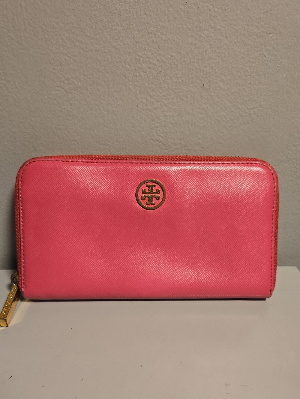 Tory Burch Pink Zip-Around Leather Wallet